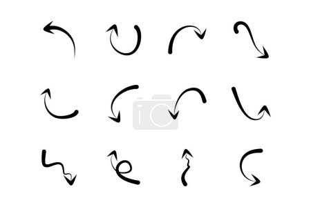 Pfeile Richtung Zeichen Piktogramm Symbol visuelle Illustration Set