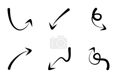 Téléchargez les illustrations : Flèches Signe de direction pictogramme symbole illustration visuelle Set - en licence libre de droit