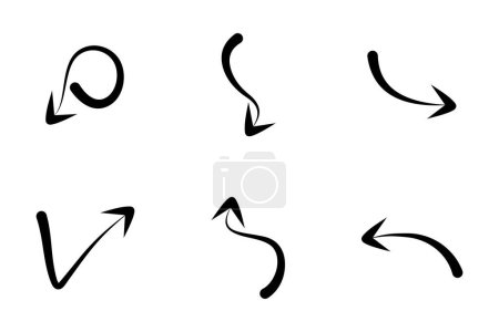 Téléchargez les illustrations : Flèches Signe de direction pictogramme symbole illustration visuelle Set - en licence libre de droit