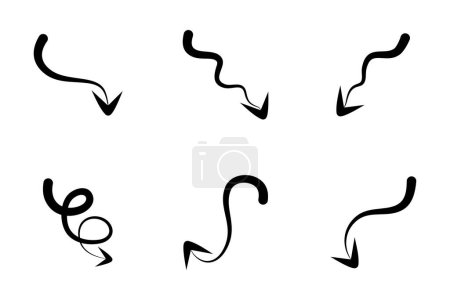 Flèches Signe de direction pictogramme symbole illustration visuelle Set