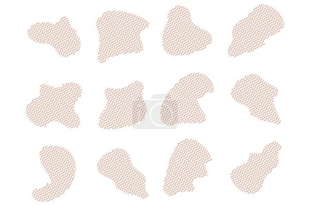 Blobs Fluid Shapes with Zig Zag Lins Set pictogram symbol visual illustration Set