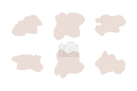 Blobs flüssige Formen mit Zick-Zack-Lins Set Piktogramm-Symbol visuelle Illustration Set