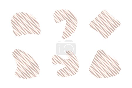 Blobs Formes fluides avec Zig Zag Lins Set pictogramme symbole illustration visuelle Set