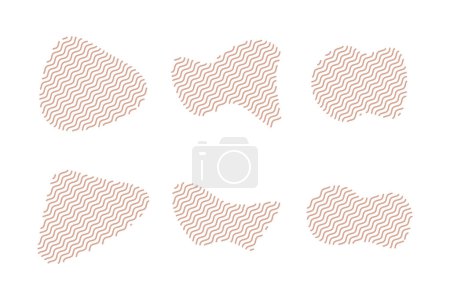Blobs Formes fluides avec Zig Zag Lins Set pictogramme symbole illustration visuelle Set