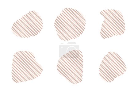 Blobs Fluid Shapes with Zig Zag Lins Set pictogram symbol visual illustration Set