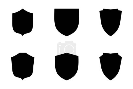 Shield Emblem & Badge Logos Glyph Piktogramm Symbol visuelle Illustration Set