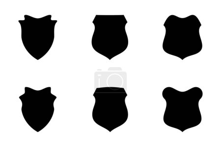 Shield Emblem & Badge Logos Glyph Piktogramm Symbol visuelle Illustration Set