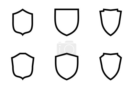 Escudo Emblema e insignia Logos Línea pictograma símbolo ilustración visual Set
