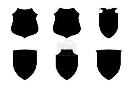 Shield Emblem & Badge Logos pictogram symbol visual illustration Set