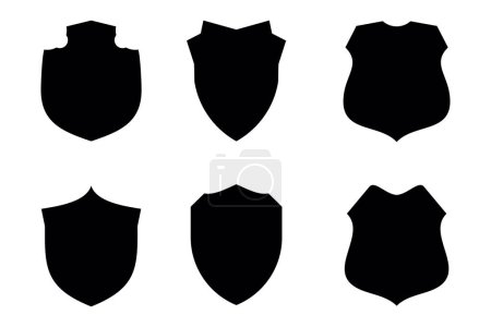 Shield Emblem & Badge Logos Piktogramm Symbol visuelle Illustration Set