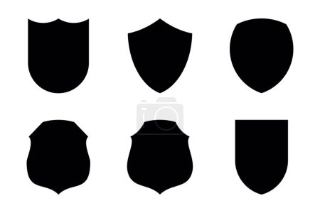 Shield Emblem & Badge Logos Piktogramm Symbol visuelle Illustration Set