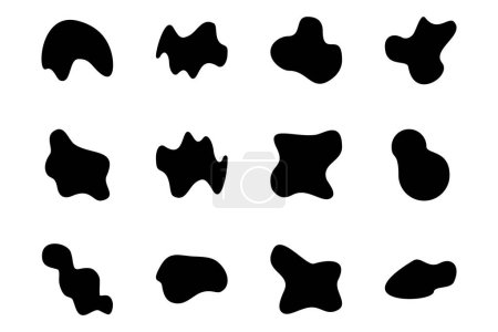 Blobs abstractos forma líquida y fluida pictograma símbolo ilustración visual conjunto