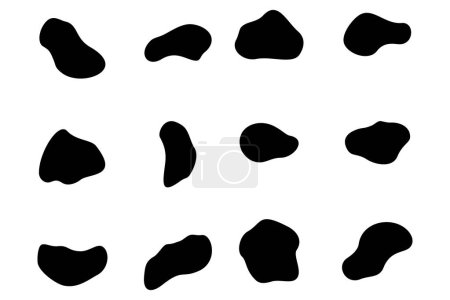 abstrait Blobs liquide et liquide forme pictogramme symbole illustration visuelle Set