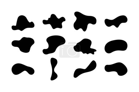 Abstrakte Blobs flüssige und flüssige Form Piktogramm Symbol visuelle Illustration Set