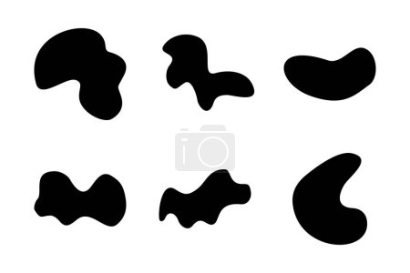 Abstract Blobs liquid and fluid shape pictogram symbol visual illustration Set
