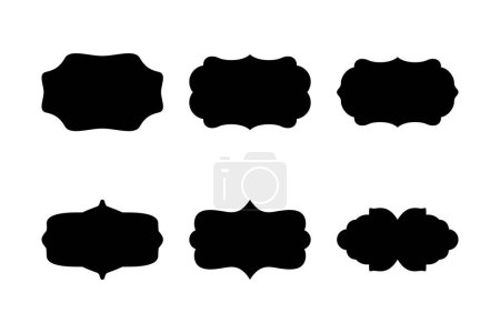 Etikettenrahmen Form Glyph Piktogramm Symbol visuelle Illustration Set