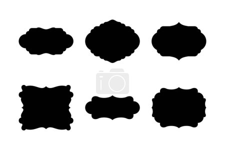Étiquette Forme du cadre pictogramme Glyphe symbole illustration visuelle Set