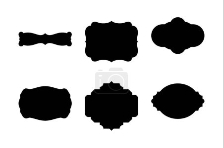 Label Frame Shape Glyph pictogram symbol visual illustration Set