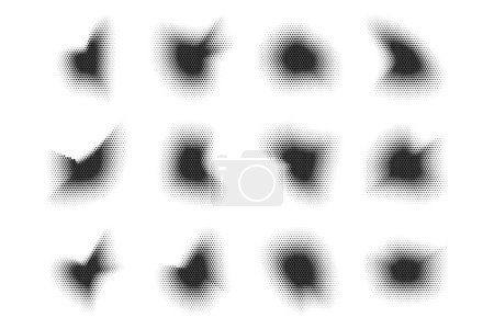 Halbton-Sechseckmuster, Reprografische Technik zur Simulation des Hintergrundes Set Minimaler Stil Dynamische Tapete
