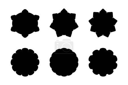 Emblem & Abzeichen Logos Form Piktogramm Symbol Visuelle Illustration Set.