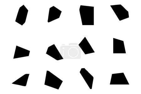 Forme abstraite Formes noires abstraites Éléments de forme liquide contour aléatoire Formes fluides.