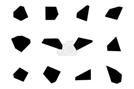 Illustration for Abstract Shape Set Abstract Black Shapes Liquid Shape Elements Random Outline Fluid Shapes. - Royalty Free Image