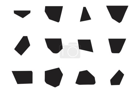 Téléchargez les illustrations : Forme abstraite Formes noires abstraites Éléments de forme liquide contour aléatoire Formes fluides. - en licence libre de droit