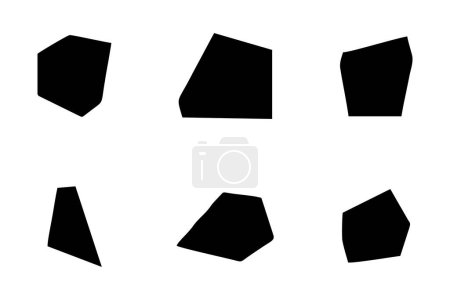 Conjunto de formas abstractas Formas negras abstractas Elementos de forma líquida Esquema aleatorio Formas fluidas.
