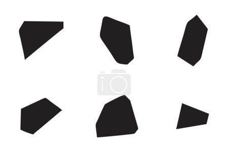 Téléchargez les illustrations : Forme abstraite Formes noires abstraites Éléments de forme liquide contour aléatoire Formes fluides. - en licence libre de droit
