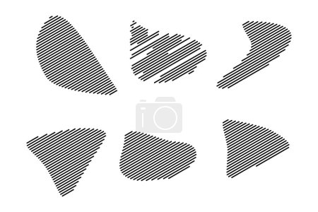 Abstrakt Flüssige Form Streifenlinien Set Abstrakt Schwarze Formen Flüssige Gestaltungselemente Zufällige Umrisse Flüssige Formen.