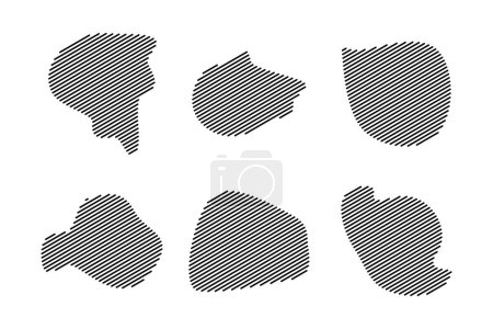 Abstrakt Flüssige Form Streifenlinien Set Abstrakt Schwarze Formen Flüssige Gestaltungselemente Zufällige Umrisse Flüssige Formen.