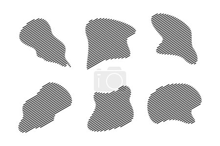 Ilustración de Líneas de raya de forma fluida abstracta Conjunto de formas negras abstractas Elementos de forma líquida Esquema aleatorio Formas fluidas. - Imagen libre de derechos