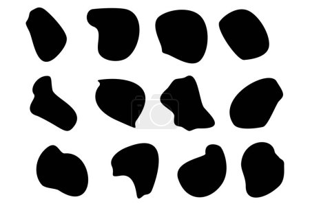 Abstract Fluid Shape set Abstract black shapes Liquid shape elements Random outline fluid shapes.