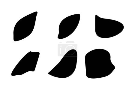 Abstrakte flüssige Form Set Abstrakte schwarze Formen Flüssige Formelemente Zufällige Umrisse flüssige Formen.