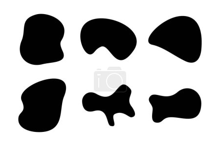 Illustration for Abstract Fluid Shape set Abstract black shapes Liquid shape elements Random outline fluid shapes. - Royalty Free Image