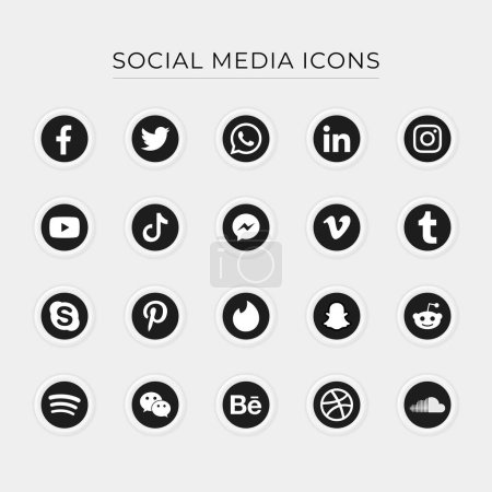 Ilustración de Vector libre colecciones icono de redes sociales - Imagen libre de derechos