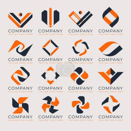 Illustration for Free vector set of gradient company logo designs - Royalty Free Image