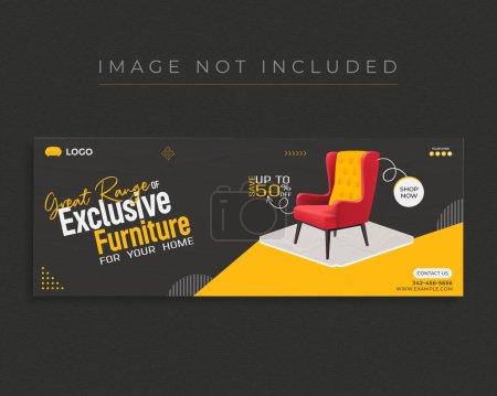 Illustration for Free vector furniture sale facebook cover template - Royalty Free Image