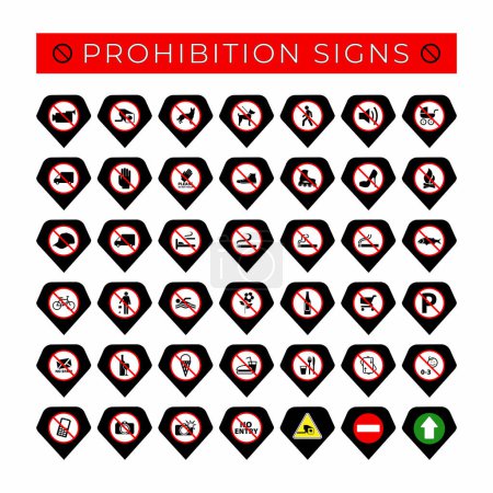 Free vector prohibition sign collections