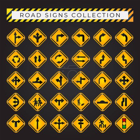Free vector road sign icon collection