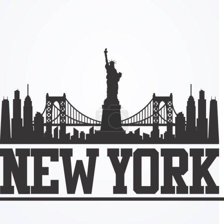 Ilustración de New york Skyline. Diseño de ilustración vectorial - Imagen libre de derechos