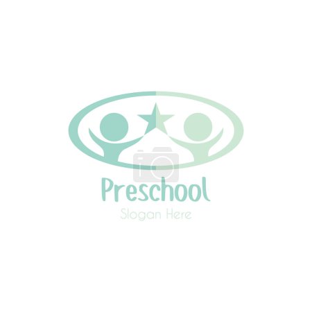 Ilustración de Diseño del logotipo del vector del día del cuidado infantil y del bebé preescolar - Imagen libre de derechos