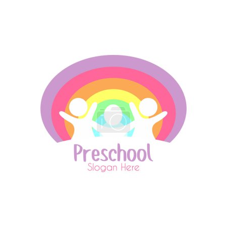 Ilustración de Plantilla de diseño de logotipo creativo de educación infantil moderna - Imagen libre de derechos