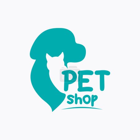Ilustración de Plantilla de diseño del logo de Vector Pet Shop. tienda, clínica veterinaria, hospital, refugio, servicios de negocios. Ilustración plana - Imagen libre de derechos