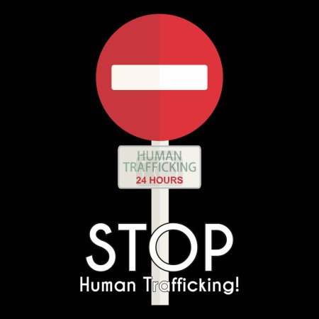 Téléchargez les illustrations : Arrêter la traite des êtres humains Conception du concept vectoriel - en licence libre de droit