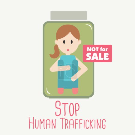 Illustration for World Day Against Trafficking In Persons banner. - Royalty Free Image