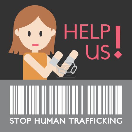 Téléchargez les illustrations : Journée de sensibilisation à la traite de personnes Illustration vectorielle. Arrêter la traite des êtres humains - en licence libre de droit