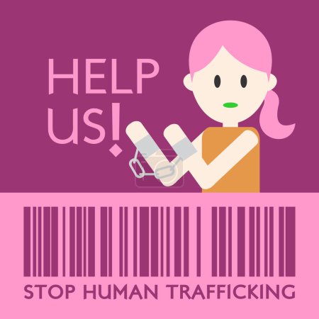 Téléchargez les illustrations : Modèle de conception vectorielle de la Journée de sensibilisation à la traite de personnes - en licence libre de droit