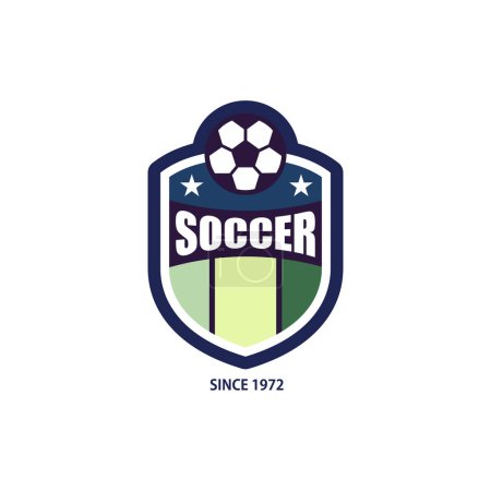 Illustration for Soccer Ball Icon. Soccer club Symbol. Football badge logo, soccer ball team game club vector - Royalty Free Image