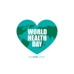 World health day concept with globe and stethoscope vector illustration